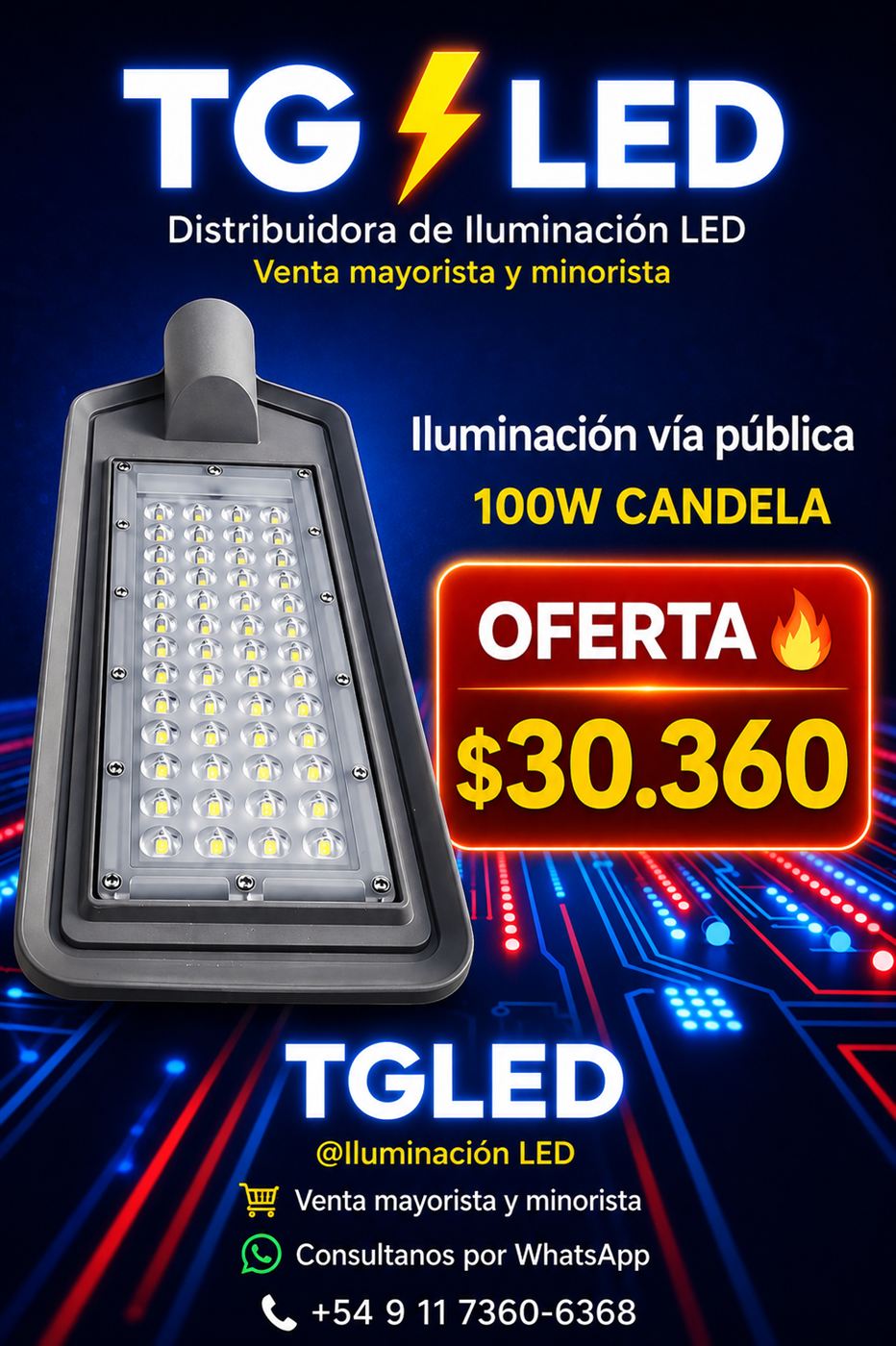 Alumbrado público LED Candela de 100W